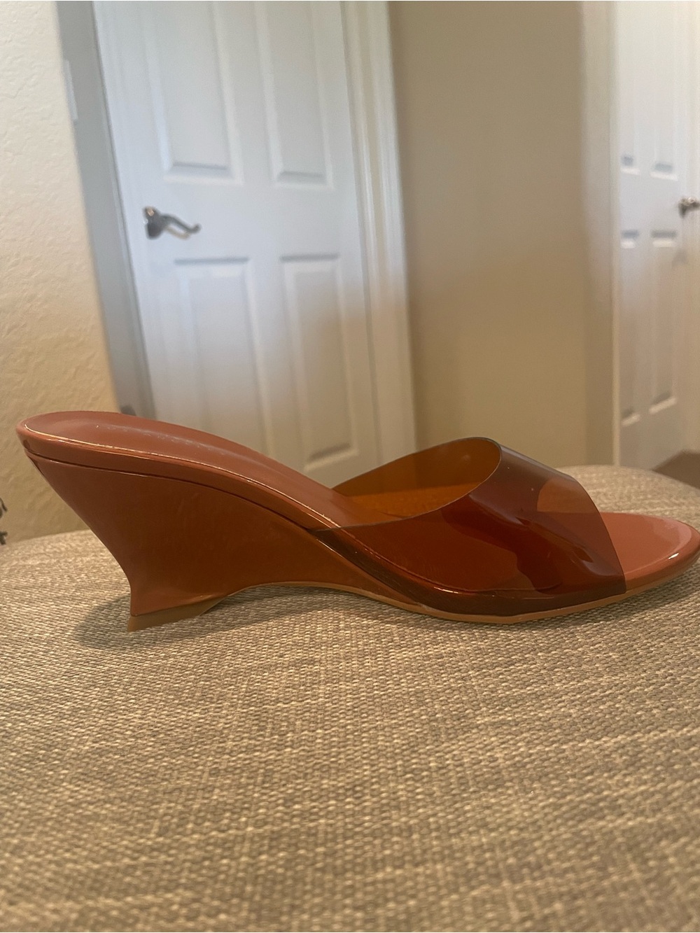 Clear Brown Slide Wedges 🤎